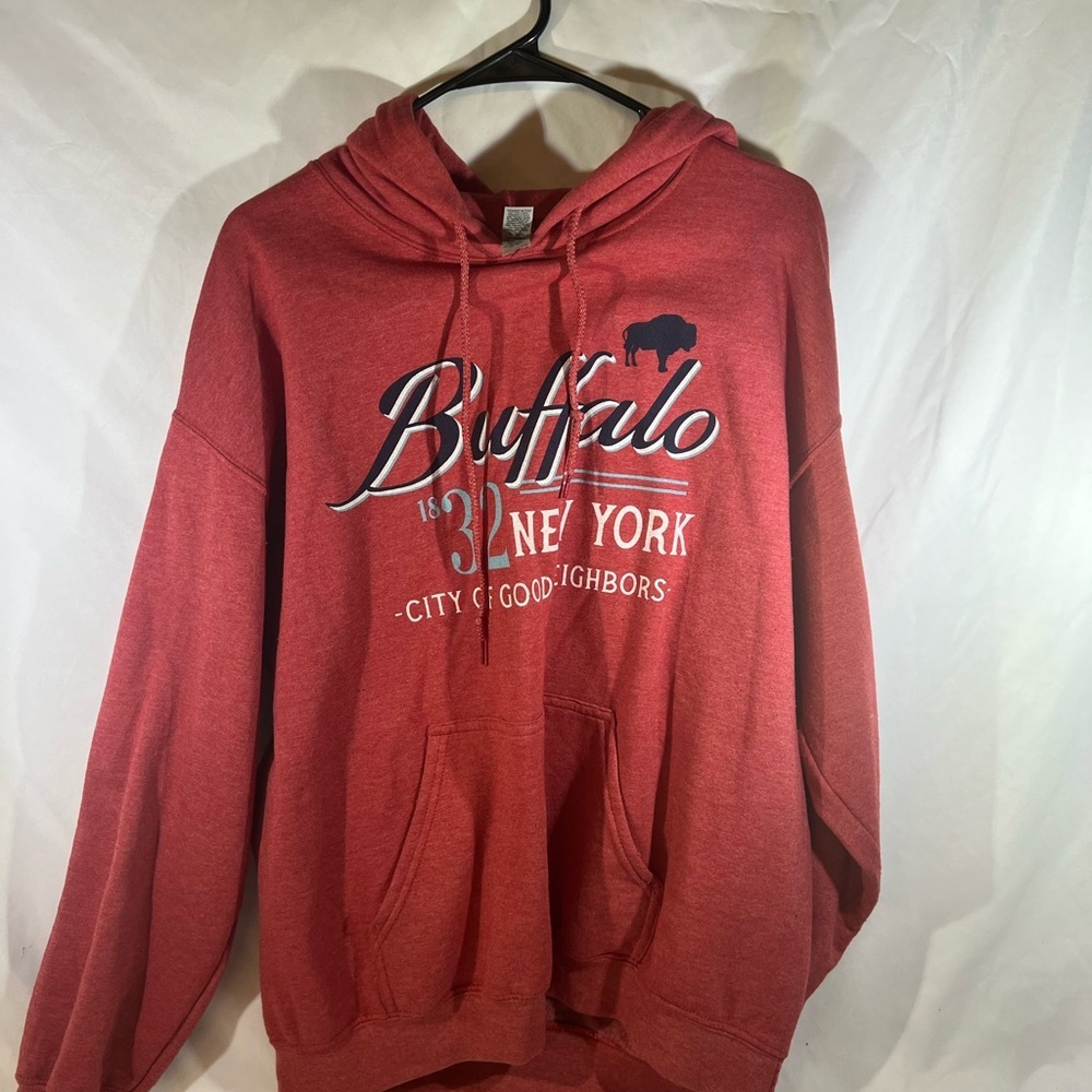 Gildan Red Buffalo New York Hoodie